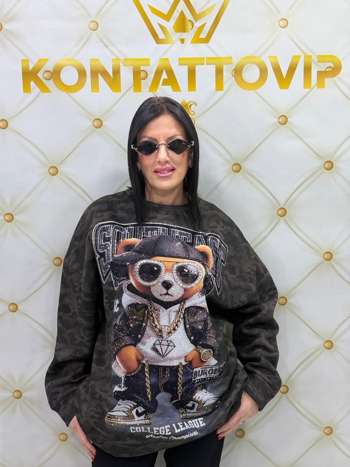 Felpa orso brillantini