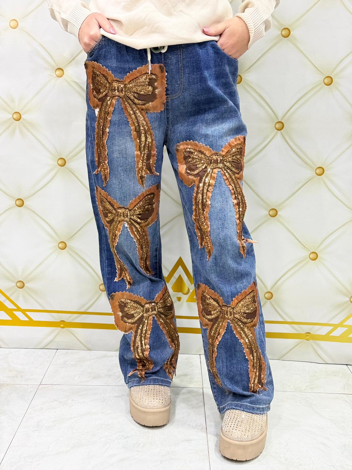 Jeans fiocco